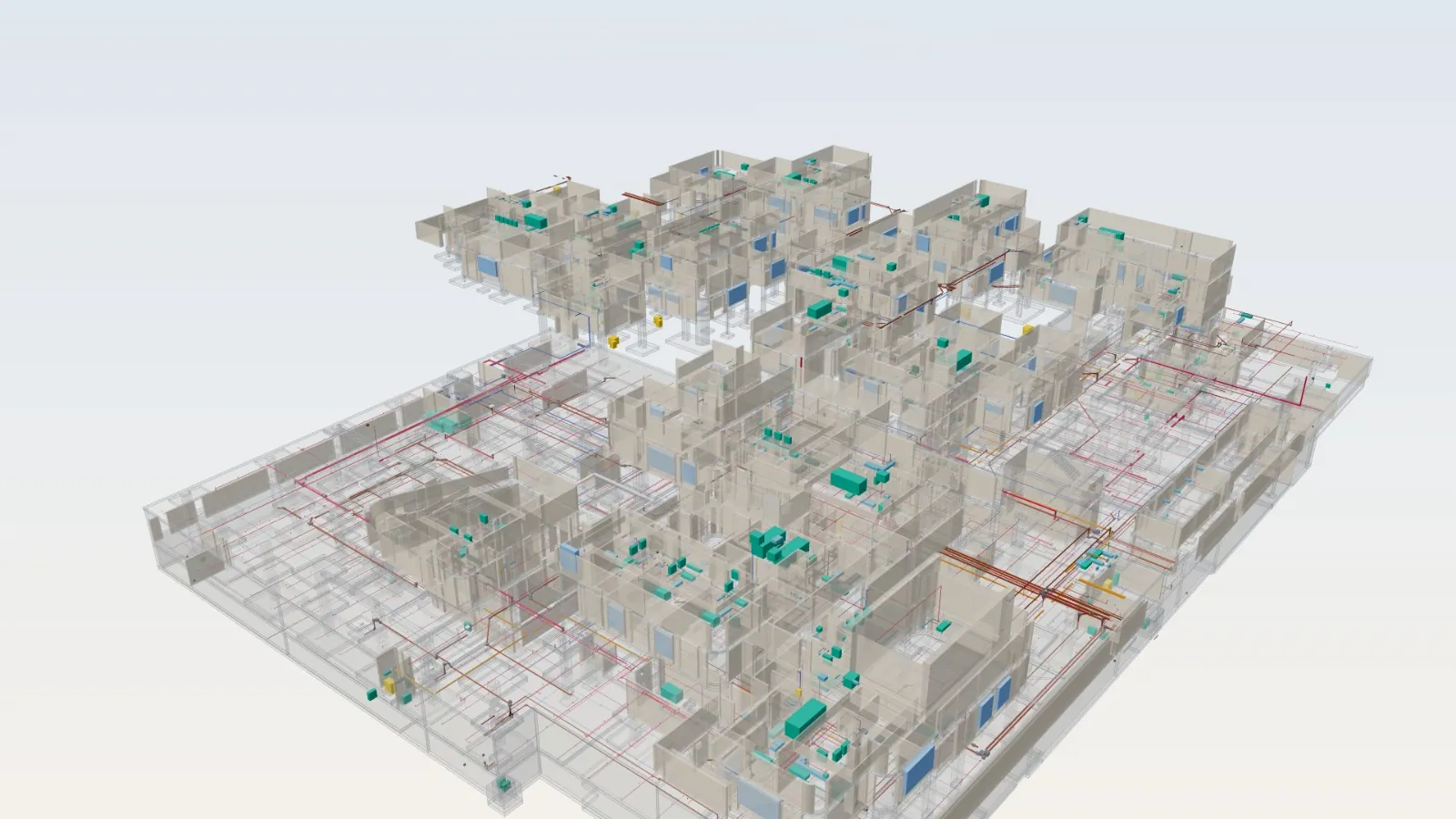 Federated model: structure, architecture and MEP in one Revit model