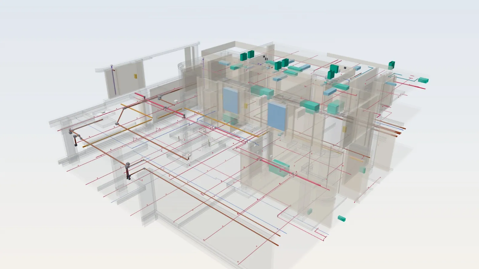 MEP services coordinated within the structure