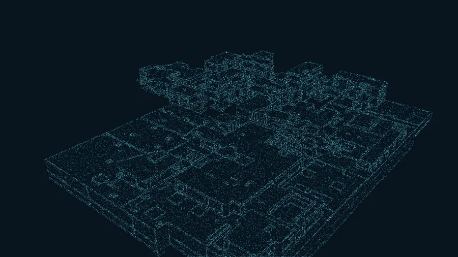 Illustrative point cloud of a building interior