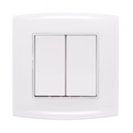 ALF 10A Wide Rocker Switch – 2 Gang 1 Way – Fire-Resistant Material – 7×7 cm – High-Quality Electrical Wall Switch – ABW201