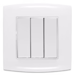 ALF 10A Wide Rocker Switch – 3 Gang 1 Way – Fire-Resistant Material – 7×7 cm – Premium Quality Electrical Wall Switch – ABW301