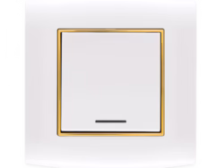 Omnia 20A DP Switch with LED 1G 7X7 – Model BW2M104 – High-Quality Double Pole Power Switch with Indicator Light