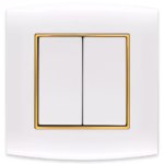 Omnia 10A Double Switch 2G 1W 7X7 – Model BW2M201 – High-Quality Electrical Wall Switch