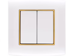 Omnia 10A 2G 2W Switch 7X7 – Model BW2M202 – High-Quality Double-Gang Two-Way Wall Switch