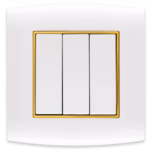 Omnia 10A Triple Switch 3G 2W 7X7 – Model BW2N165 – High-Quality Electrical Wall Switch