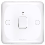 MIRA Bell Push Switch - Single Gang - High-Quality Plastic - 7x7 cm - Model MB103-G2