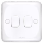  MIRA Double Gang Two-Way Switch - High-Quality Plastic - 7x7 cm - Model MB202-G2 