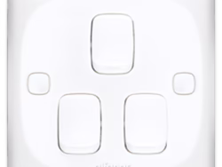 MIRA Three-Gang One-Way Switch - High-Quality Plastic - 7x7 cm - Model MB301-G2
