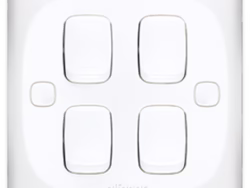 MIRA Four-Gang One-Way Switch - High-Quality Plastic - 7x7 cm - Model MB401-G2