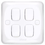 MIRA Double Pole Switch with LED Indicator - High-Quality Plastic - 7x7 cm - 20A - Model MB104
