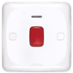 MIRA Double Pole Switch with LED Indicator - High-Quality Plastic - 7x7 cm - 45A - Model MN17-G2