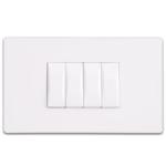 SIDRA Four-Gang One-Way Switch - High-Quality Plastic - 7x7 cm - 10A - Model SB401