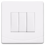 SIDRA Three-Gang One-Way Switch - High-Quality Plastic - 7x7 cm - 10A - Model SB301