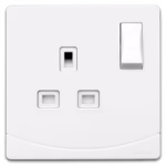 SIDRA Double Pole Switched Socket - High-Quality Plastic - 7x7 cm - 13A - Model SN12