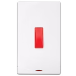 Sidra 45A Double Pole AC Switch with LED - Double Gang 7x14 cm - Model SN18 - High-Quality & Durable