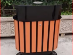 Dual Outdoor Recycling Trash Bin - 2×33L - Galvanized Steel Frame - 68×38×90 cm | Ideal for Public Spaces