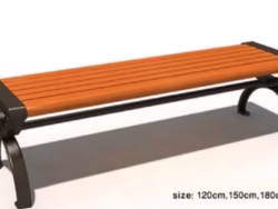 "Wooden Garden Bench Without Backrest - Sturdy Aluminum Legs - Steel Support - 150×40×40 cm | Best Outdoor Seating"