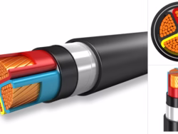 Alfanar Low Voltage Power Cable 3×300+150 mm² CU/XLPE/PVC with Steel Tape Armoring - Black - 250m